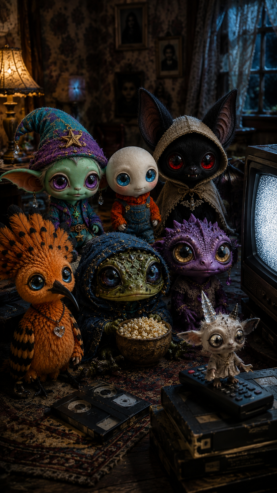 The Cuties gathered for a spooky cinema night